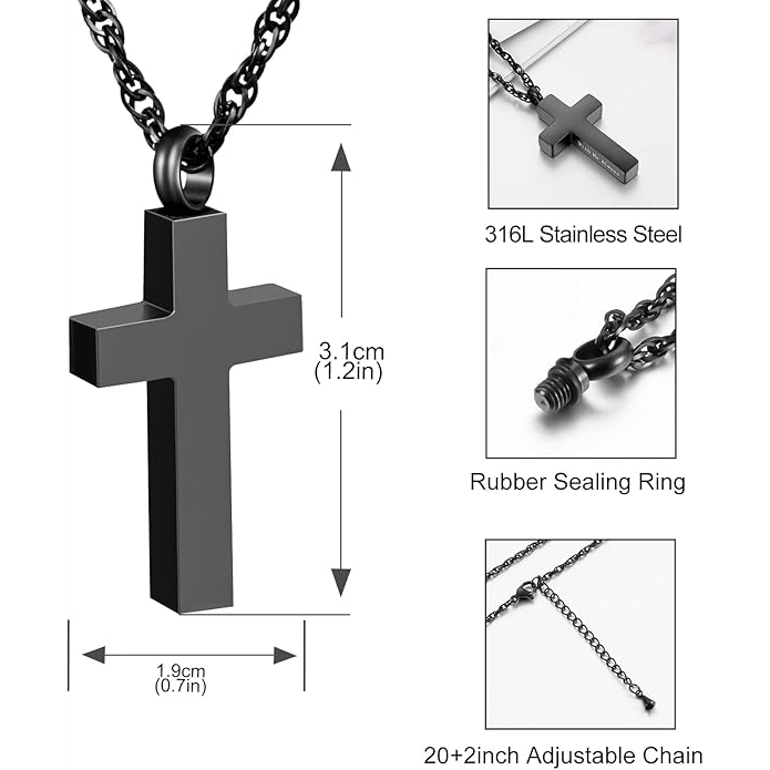 Collier cinéraire croix