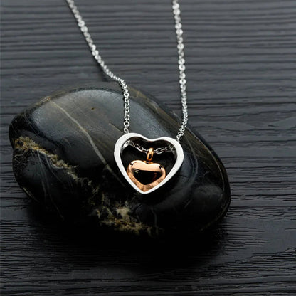 Collier cinéraire double cœur