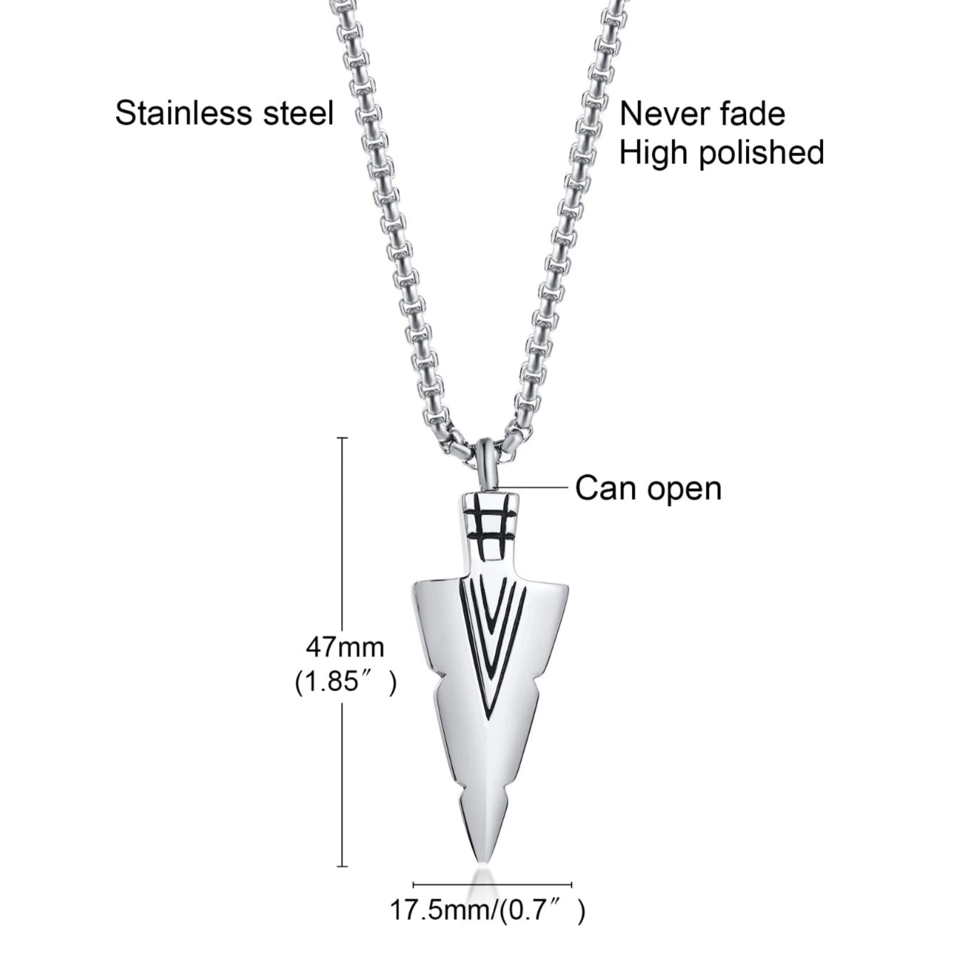 Collier cinéraire pointe de flèche tribale