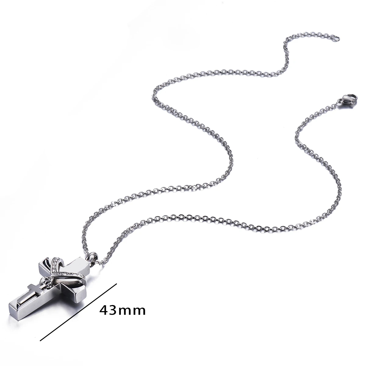 Collier cinéraire double croix