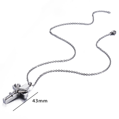 Collier cinéraire double croix