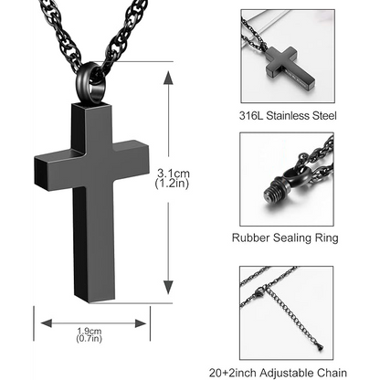 Collier cinéraire croix