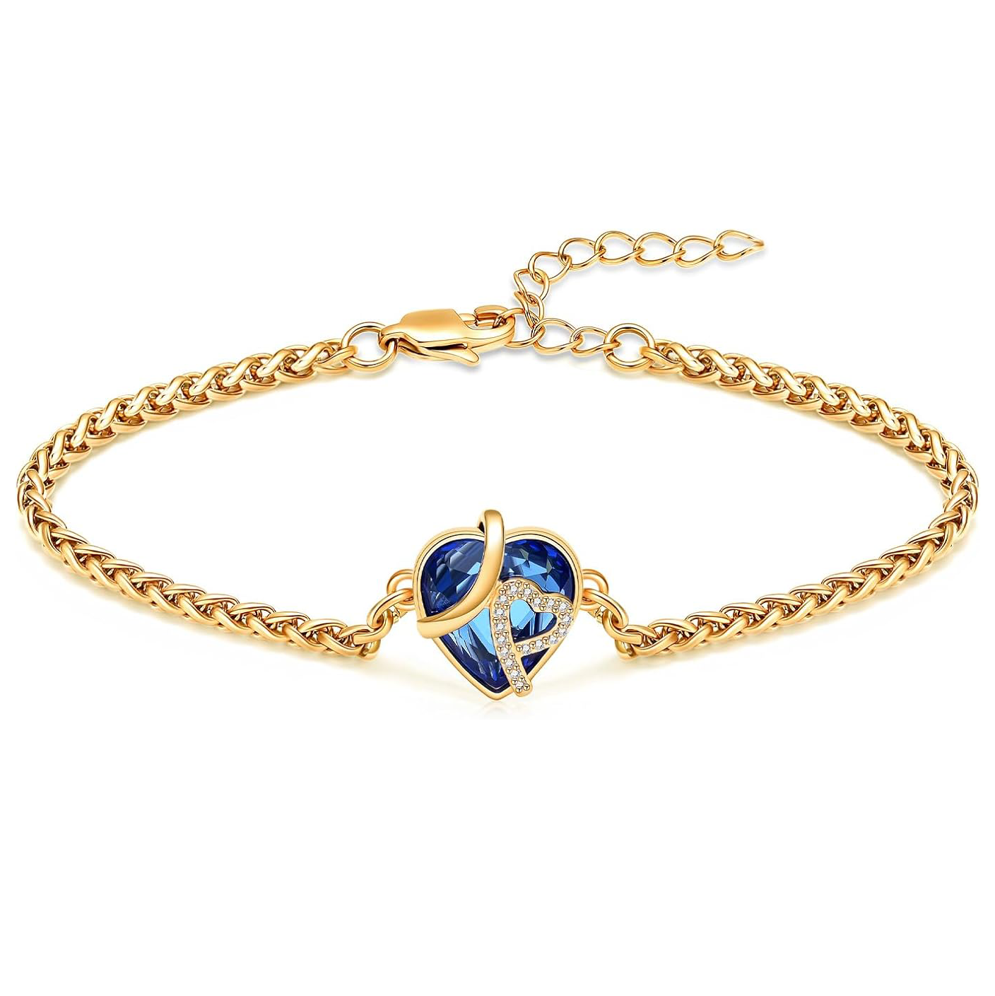 Bracelet cinéraire cœur en cristal