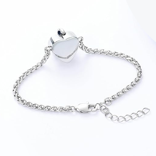 Bracelet cinéraire cœur en cristal