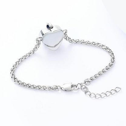 Bracelet cinéraire cœur en cristal