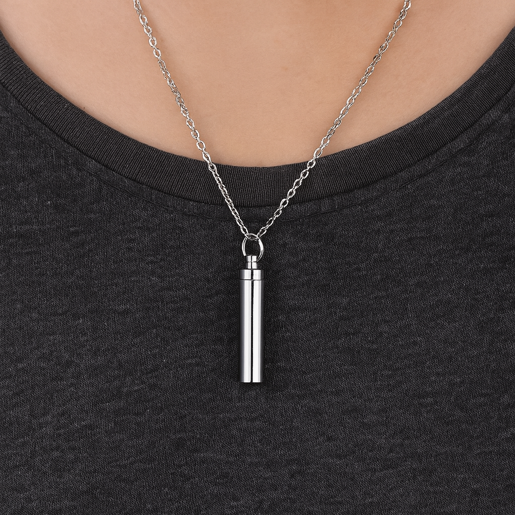 Collier cinéraire en acier titane