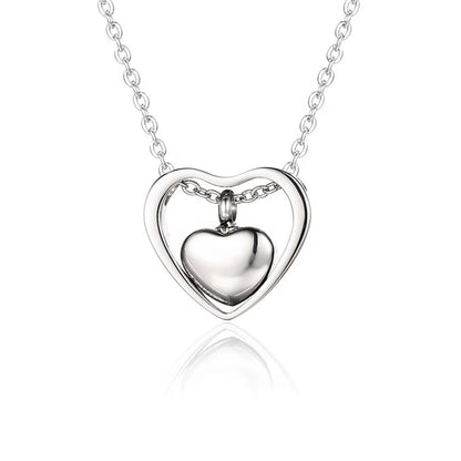 Collier cinéraire double cœur