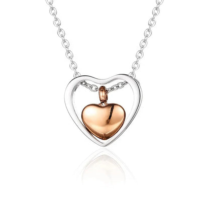 Collier cinéraire double cœur