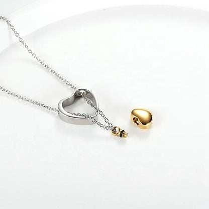 Collier cinéraire double cœur