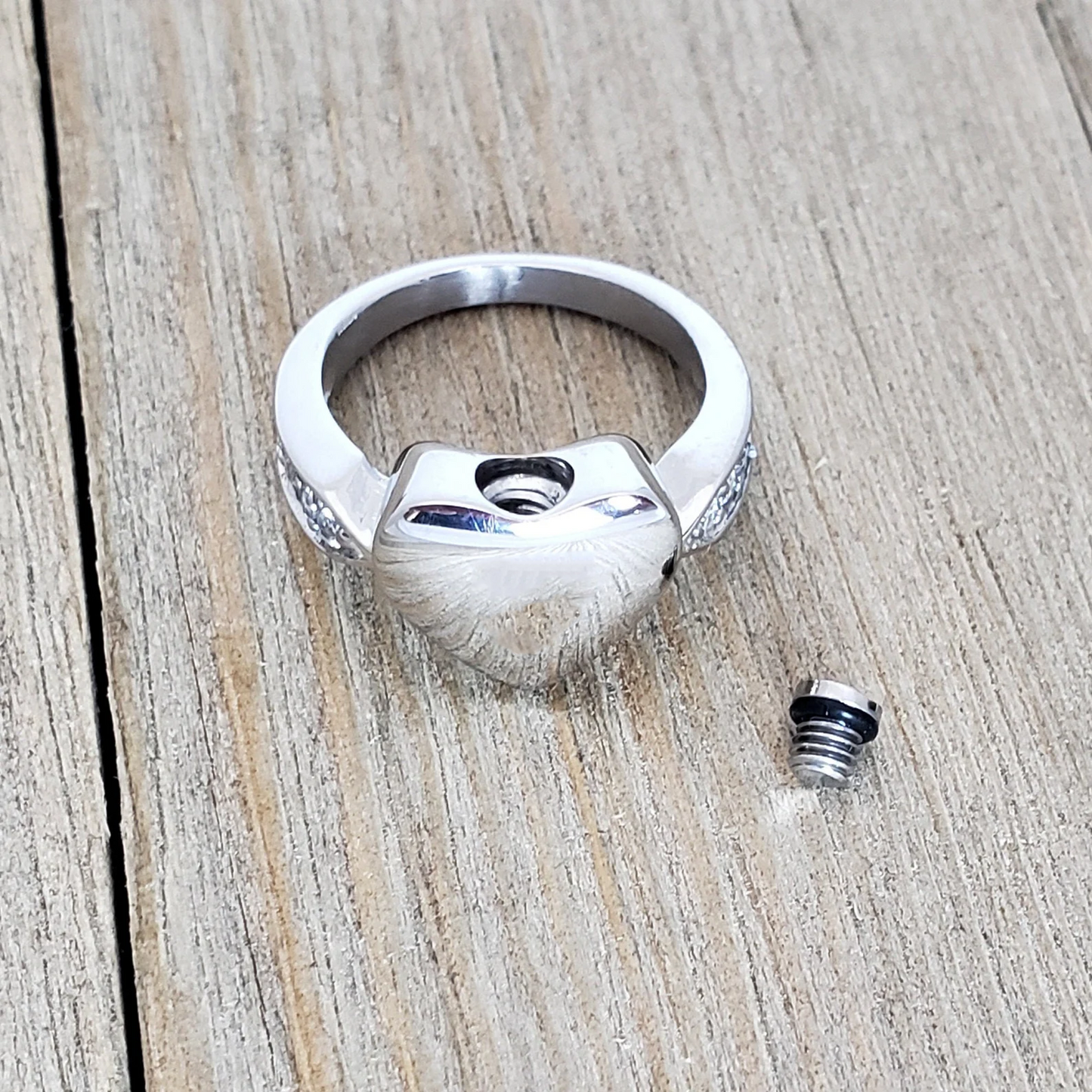 Bague cinéraire cœur en verre